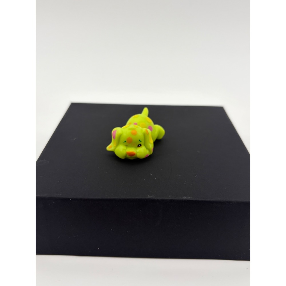 Soft Spots Itchy Spot Neon Green Polka‎ Dot Puppy Dog Miniature Figurine Toy